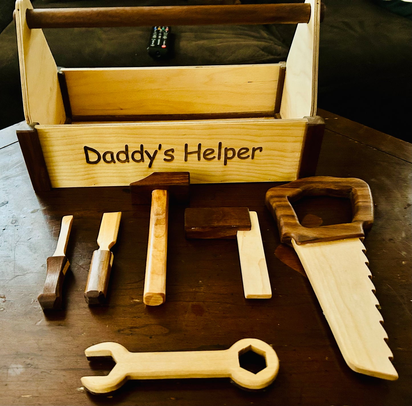 Really Cool, Kids Toy!!! High Quality- Handcrafted - (customizable) Laser Engraved The “Daddy’s Helper” Toolbox