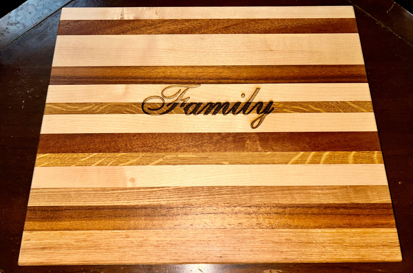 High Quality- Handcrafted- Laser Engraved Wooden “Family” Cutting Board