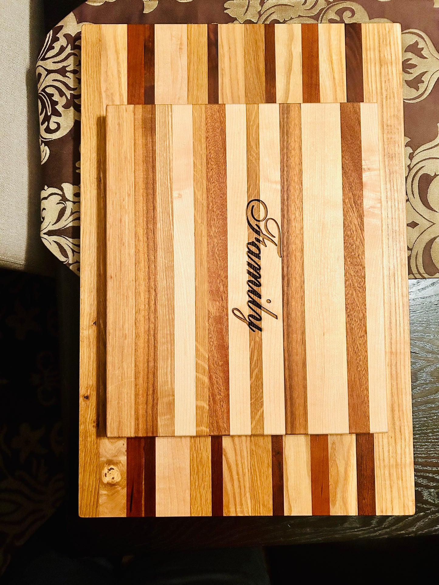 High Quality- Handcrafted- Laser Engraved Wooden “Family” Cutting Board